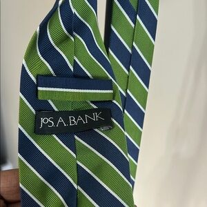 Jos. A. Bank Navy and Green Diagonal Striped Tie